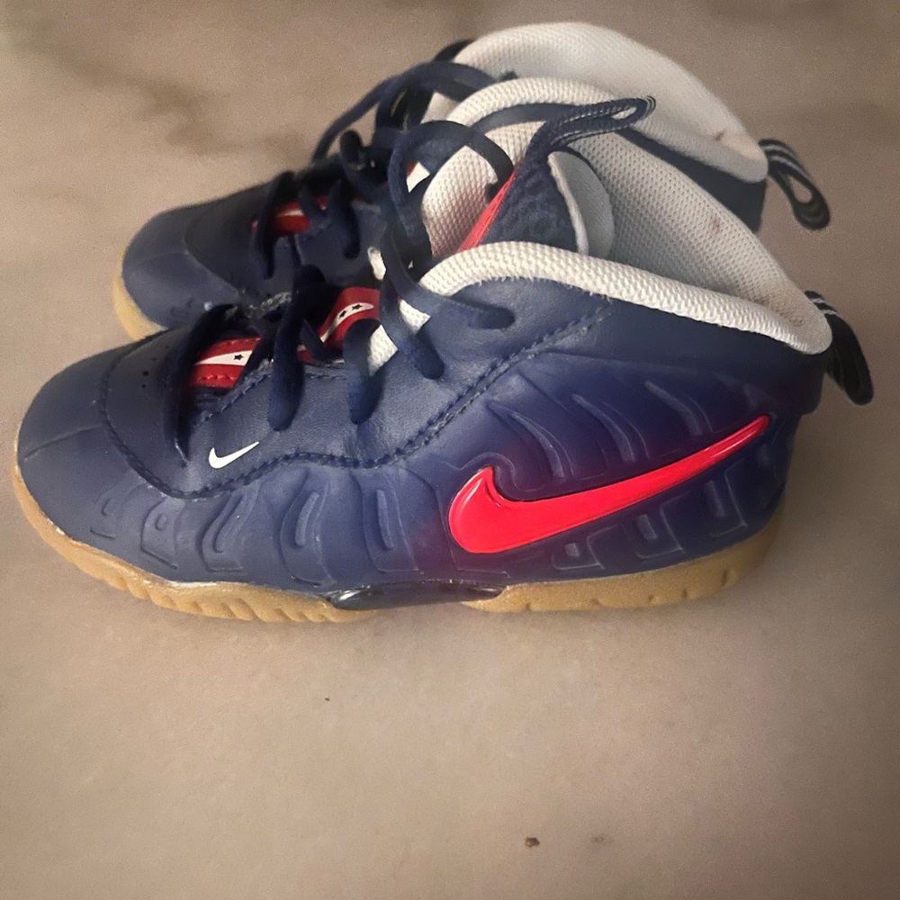 Nike Little Posite Pro Blue Void University Red size 8 c youth